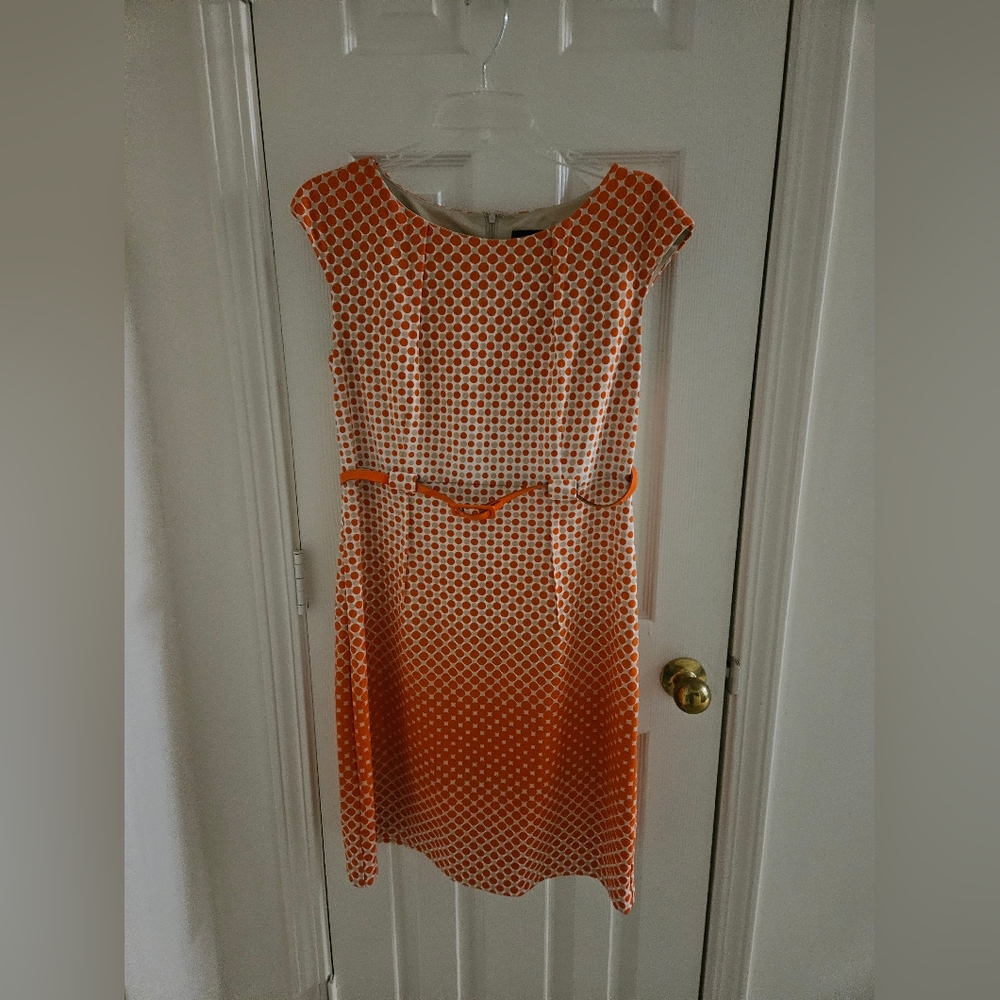 I LE New York Orange and Tan Dress